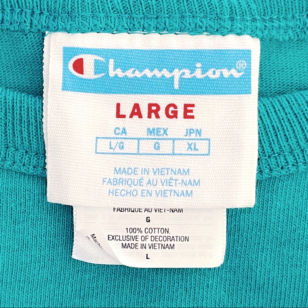 Champion Coca-Cola Soda Pop Art Crop Top Shirt Teal Green Womens Size Large - Picture 4 of 6